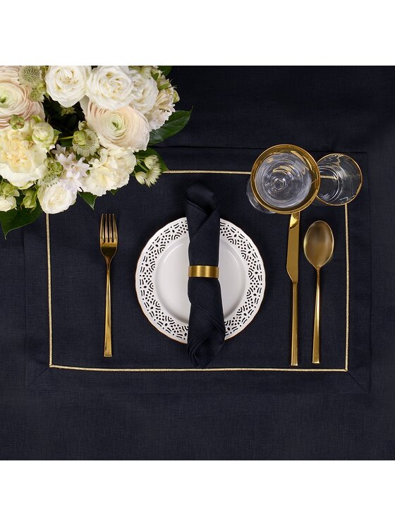Roseberry Home Roseberry Home Serwetki Royal Black Goldenline Czarny