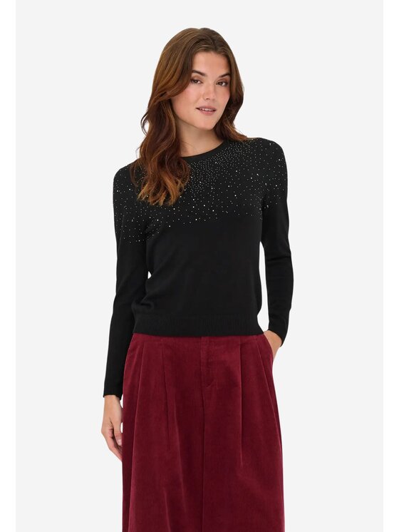 ONLY ONLY Πουλόβερ Onlanabella bling o-neck knt Μαύρο Regular Fit