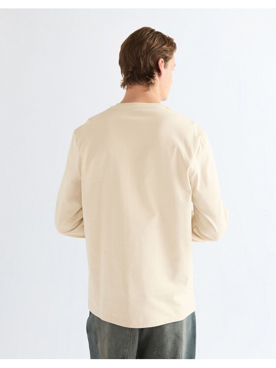 Wrangler Wrangler T-Shirt LS TEE Biały Regular Fit