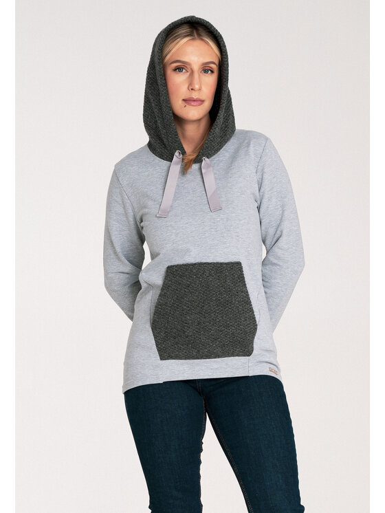 FIGL FIGL Bluza M1045 Szary Regular Fit