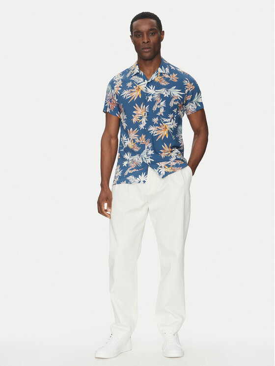 INDICODE INDICODE Camicia Rammie 20-435 Blu scuro Regular Fit