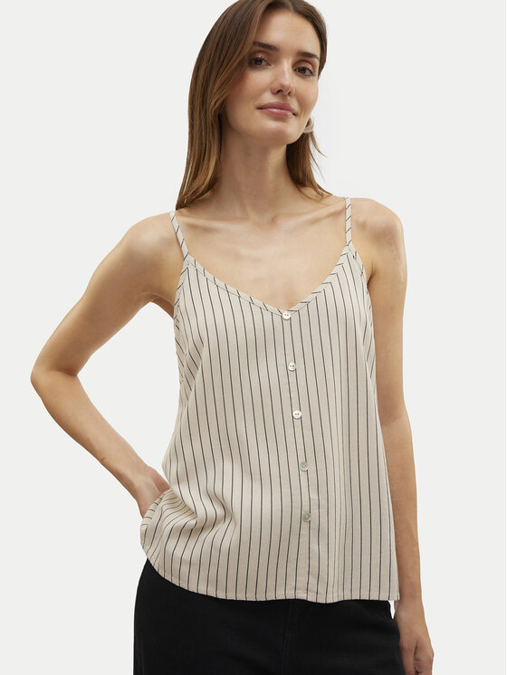 Vero Moda Vero Moda Top Mymilo 10303690 Beżowy Regular Fit