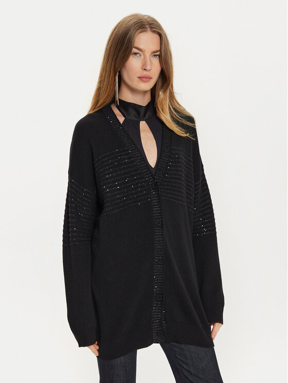 TWINSET TWINSET Ζακέτα 242TP3273 Μαύρο Loose Fit