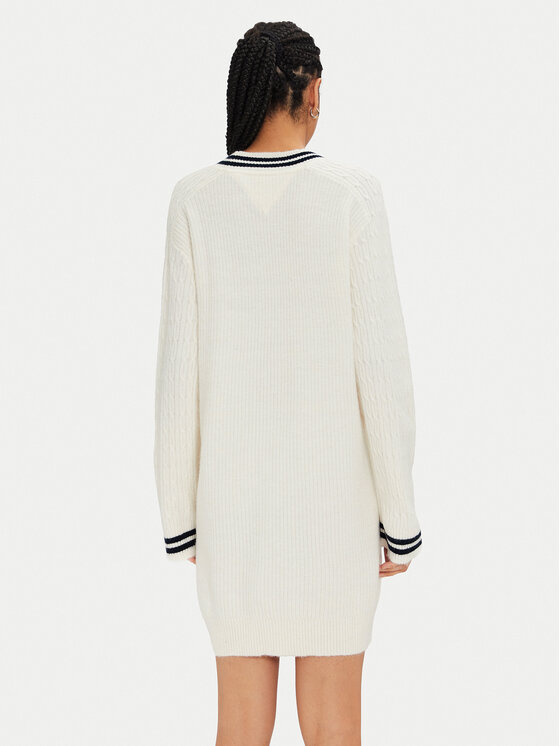 Tommy Jeans Tommy Jeans Rochie tricotată DW0DW19810 Écru Relaxed Fit
