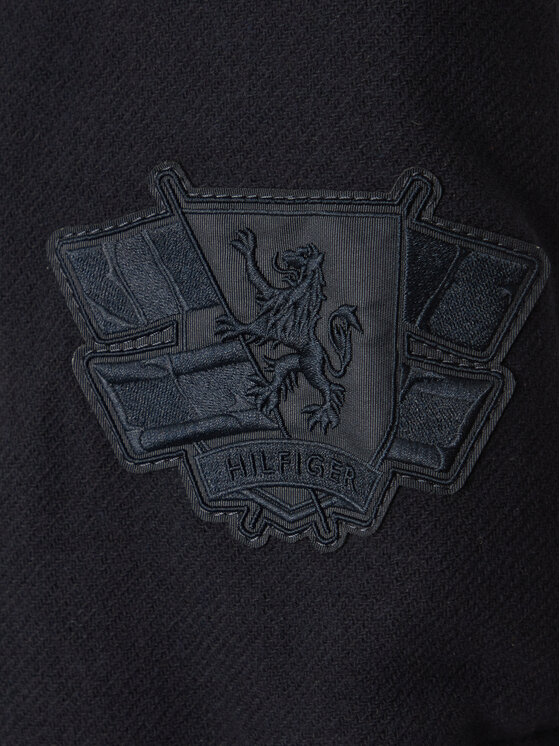 Tommy Hilfiger Tommy Hilfiger Kurtka przejściowa Leather Varsity Jacket MW0MW39248 Granatowy Regular Fit