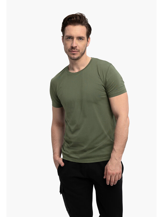 Volcano Volcano T-Shirt T-BASIC Zielony Regular Fit