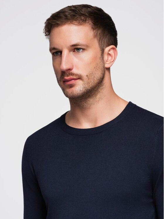 Ombre Ombre Svetr OM-SWBS-0106 Tmavomodrá Regular Fit
