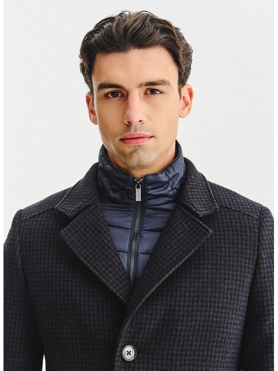 Pako Lorente Pako Lorente Płaszcz zimowy P25WF-7X-009 Granatowy Classic Fit