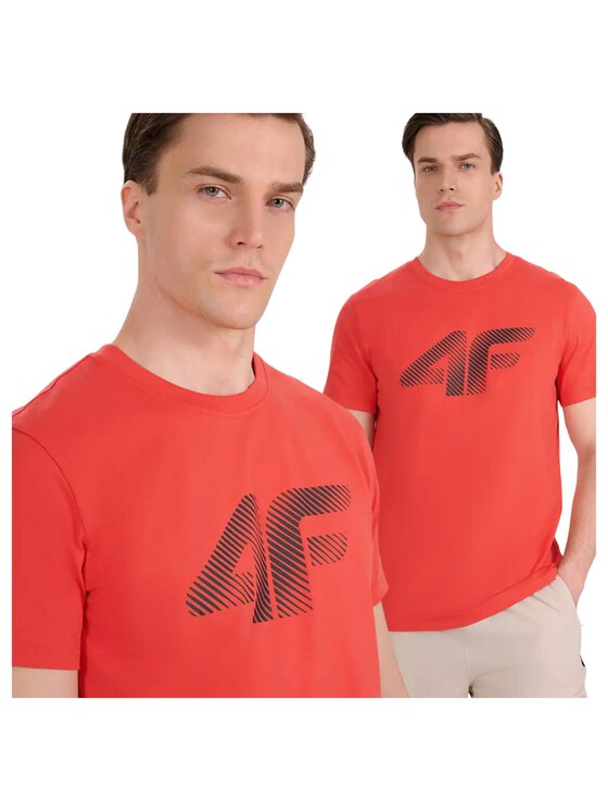 4F 4F T-Shirt 4FWMM00TTSHM2257-062S Czerwony Regular Fit