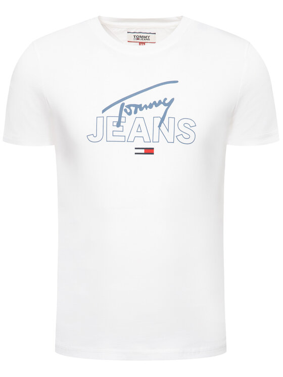 Tommy Jeans Tommy Jeans Тишърт Script DM0DM07011 Бял Regular Fit