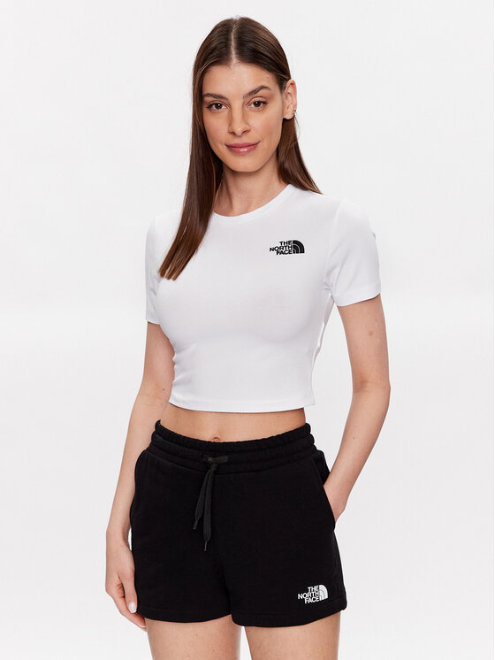 The North Face T-krekls NF0A55AO Balts Cropped Fit