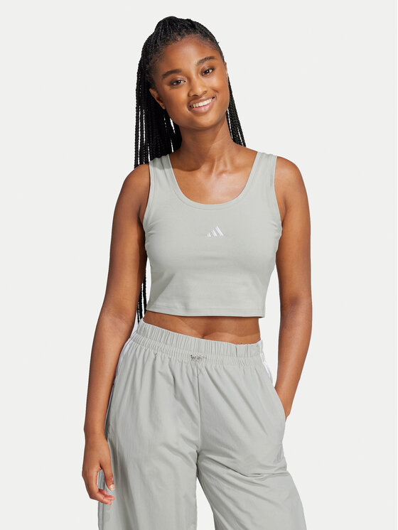 adidas adidas Top Essentials Small Logo JD0561 Bej Slim Fit