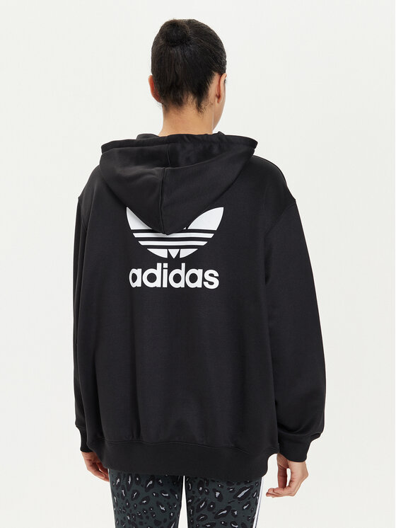 adidas Felpa adicolor Trefoil IU2409 Nero Oversize Modivo