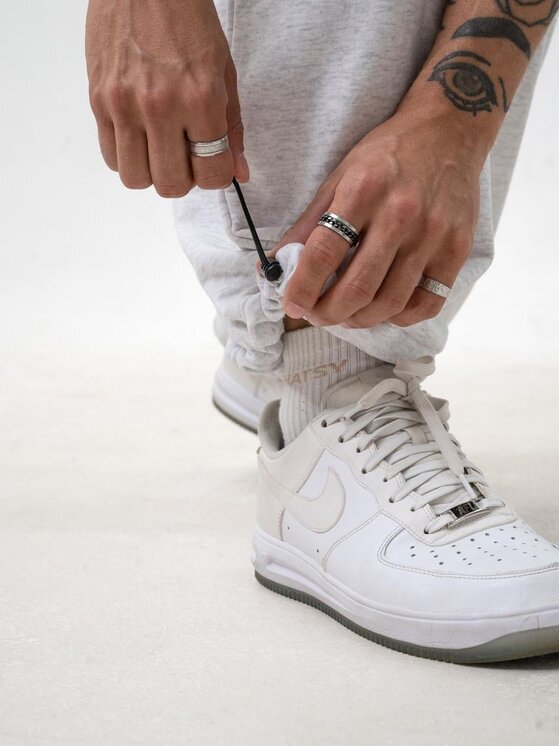 Jigga Wear Jigga Wear Spodnie dresowe 130373 Szary Baggy Fit