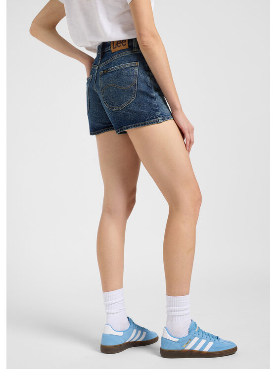 Lee Lee Szorty jeansowe CAROL SHORT Granatowy Regular Fit