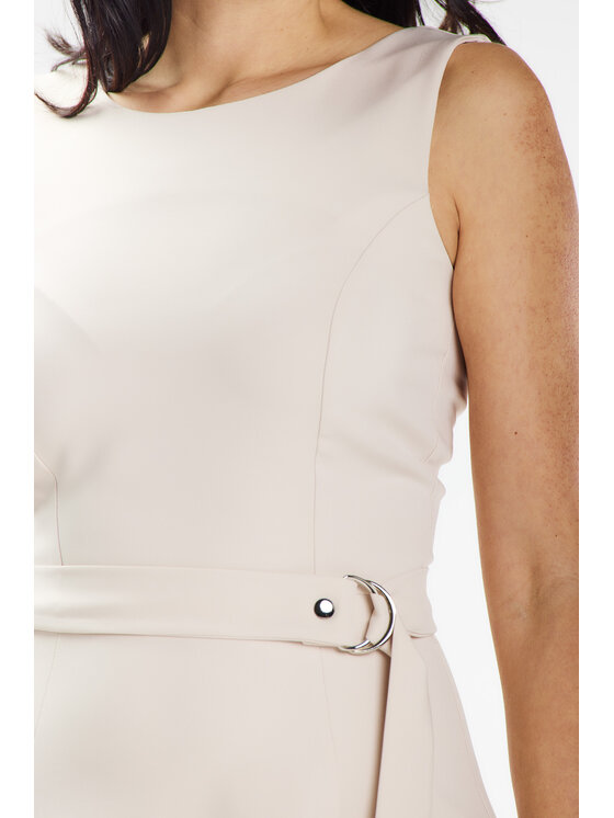 Awama Awama Sukienka letnia A633 Beżowy Basic Fit