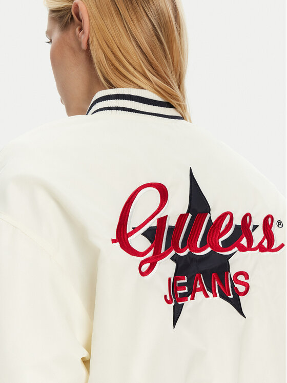 Guess Jeans Guess Jeans Bomber dzseki W5RL43 WHAA2 Bézs Regular Fit