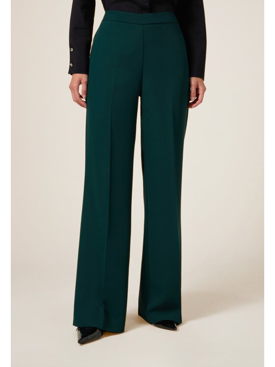Oltre Oltre Pantaloni di tessuto P017J002475N015 Verde Flare Fit