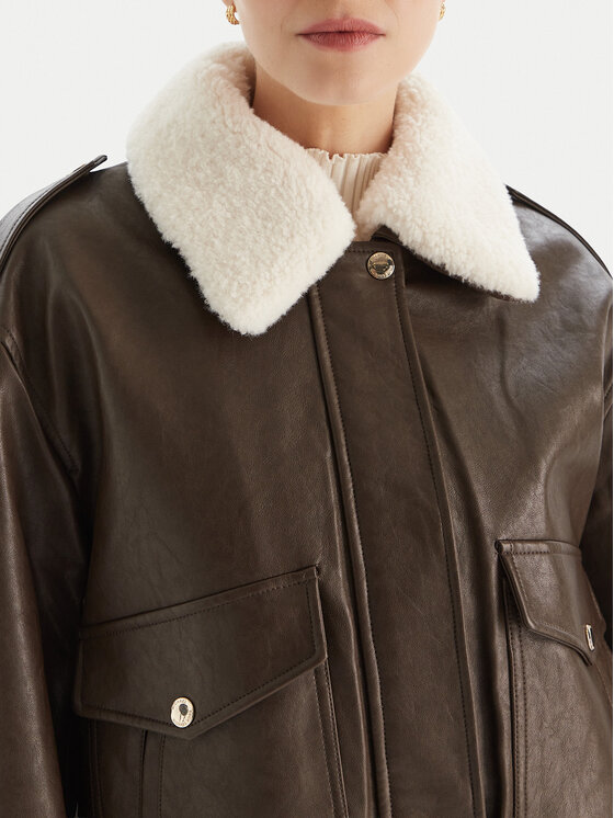 MICHAEL Michael Kors MICHAEL Michael Kors Kurtka z imitacji skóry 77A1487M52 Brązowy Relaxed Fit