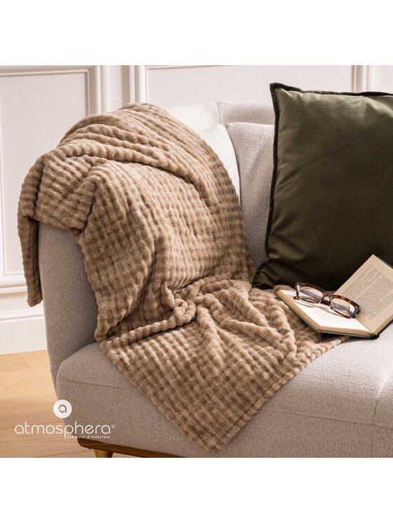 MIAhome MIAhome Koc Pled 125x150 cm SELATU beżowy Beżowy