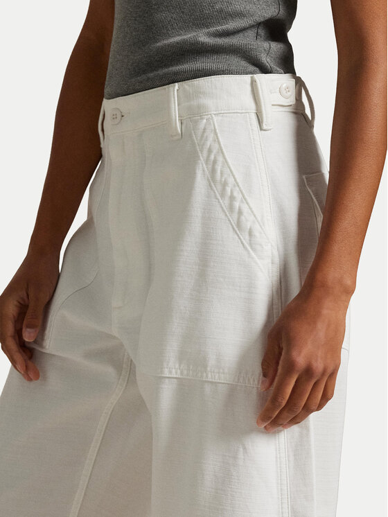 Polo Ralph Lauren Polo Ralph Lauren Riidest püksid 211A93147001 Valge Relaxed Fit