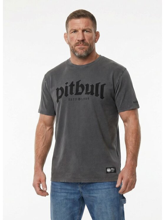 PITBULL PITBULL T-Shirt O'SIDE SKULL Szary Regular Fit