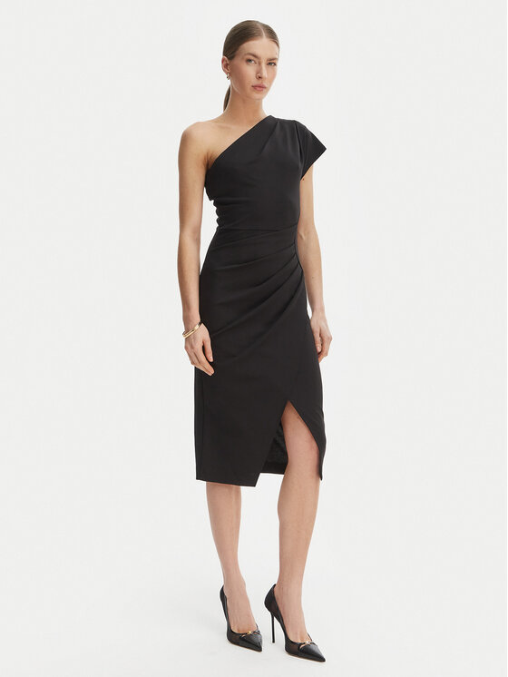 Rinascimento Rinascimento Koktel haljina CFC0127793003 Crna Slim Fit