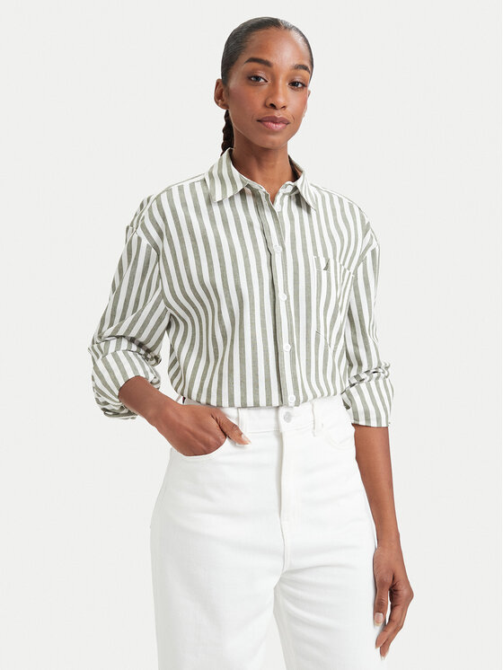 Nautica Nautica Риза 62KLD1404 Зелен Regular Fit