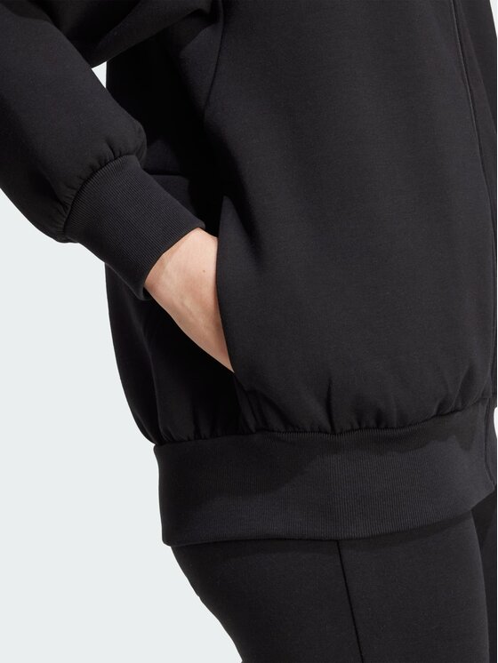 adidas adidas Bluza Soft Lux Loose Full-Zip Czarny Loose Fit