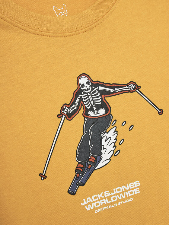 Jack & Jones Junior Jack & Jones Junior T-Shirt Eight Skull 12267395 Brązowy Standard Fit