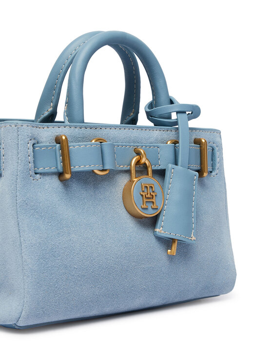 Tommy Hilfiger Tommy Hilfiger Rankinė American Icon Micro Tote Suede AW0AW18853 Žydra