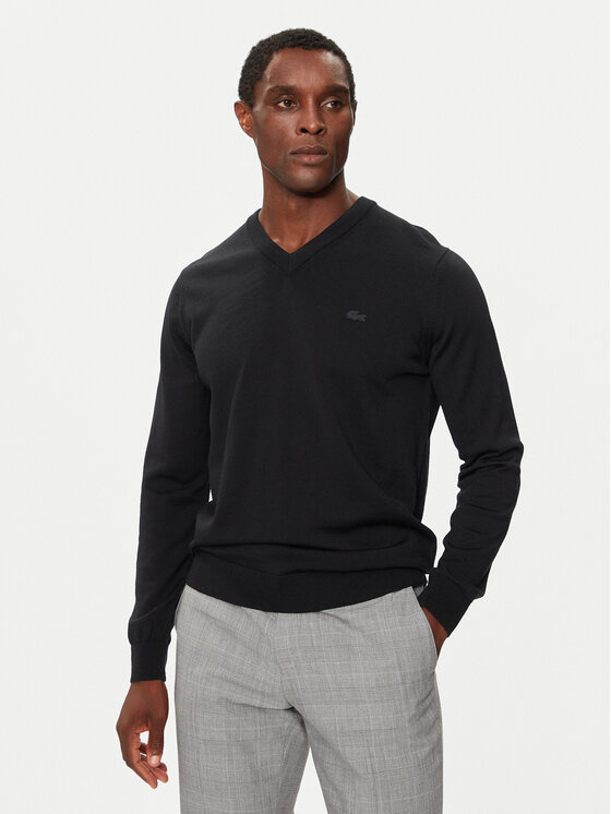 Lacoste Lacoste Πουλόβερ AH1990 Μαύρο Regular Fit