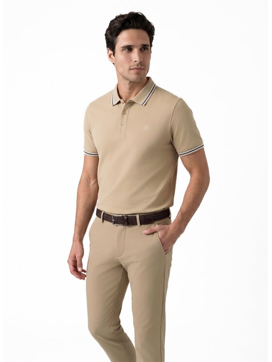 Pako Lorente Pako Lorente Polo P26WN-TX-009 Beżowy Regular Fit