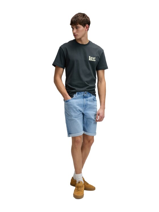 Lee Lee Szorty jeansowe 5 Pocket Short Niebieski Slim Fit