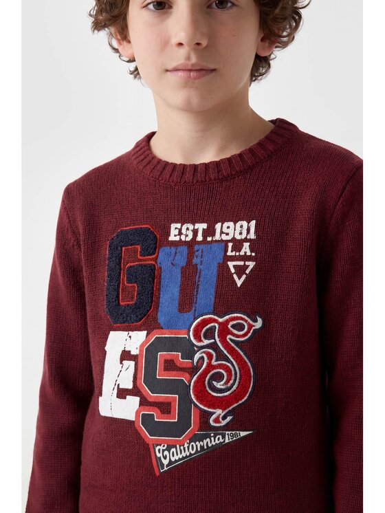 Guess Kids Guess Kids Bluza 183057 Czerwony Classic Fit