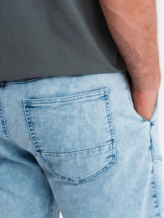 Ombre Ombre Szorty jeansowe OM-SRDS-0135 Niebieski Regular Fit