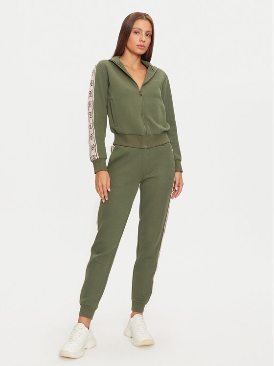 Guess Guess Spodnji del trenirke Britney V2YB15 KB3P2 Zelena Regular Fit