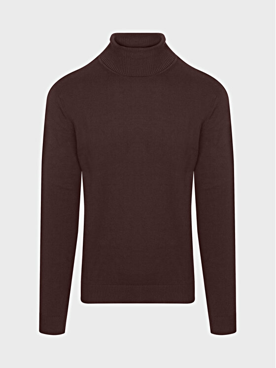 Evenemen Evenemen Sweter Golf Brązowy Slim Fit