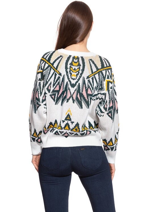 Wrangler Wrangler Sweter GEO KNIT Kolorowy Regular Fit