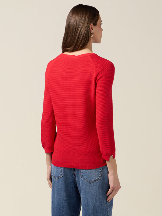 Oltre Oltre Sweter M139J005447N016 Czerwony Regular Fit