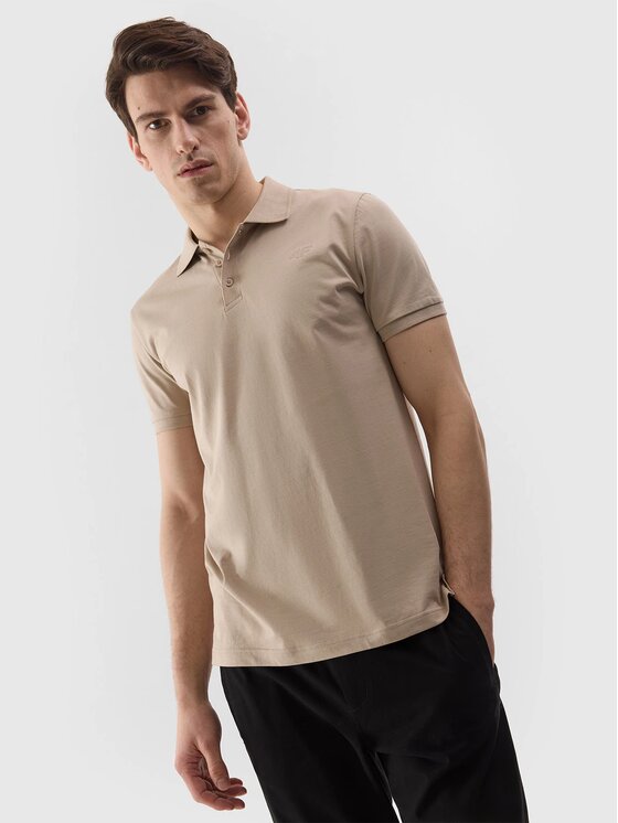 4F 4F Polokošeľa 4FWSS24TPTSM129-83S Hnedá Regular Fit