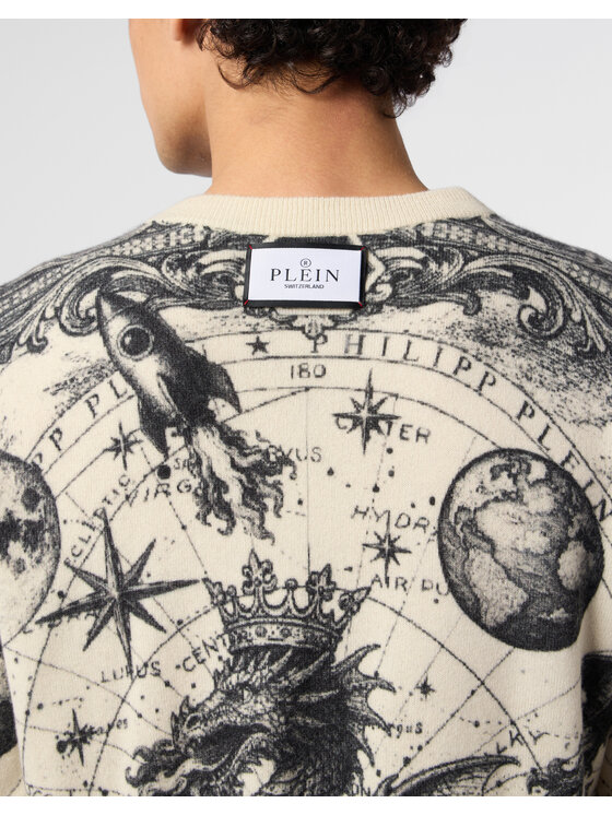 PHILIPP PLEIN PHILIPP PLEIN Svetr 31395 Bílá Regular Fit