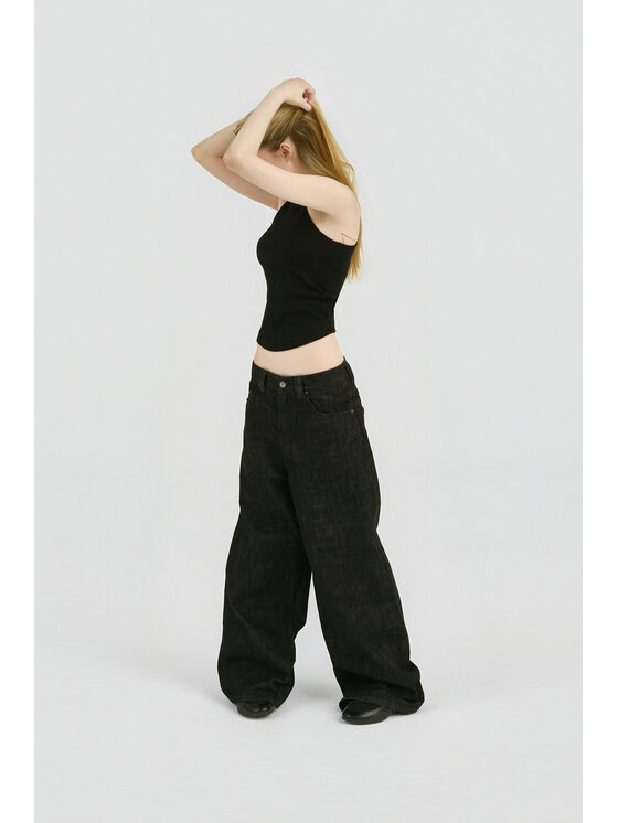 2005 2005 Jeansy Ultra Baggy Fit Raw Denim Czarny Baggy Fit