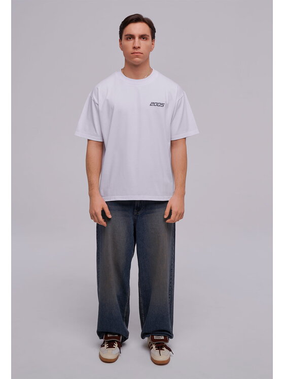 2005 2005 Tričko Basic Biela Oversize