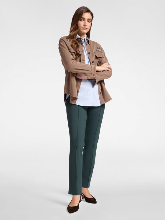 Elena Mirò Elena Mirò Pantaloni di tessuto P022Z200129N035 Verde Skin Fit