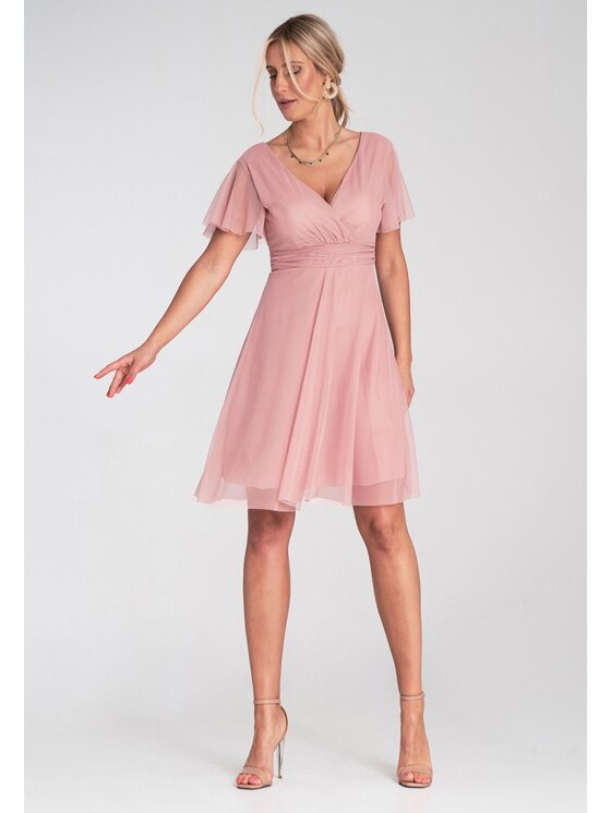 FIGL FIGL Koktejlové šaty M1206 Ružová Flared Fit
