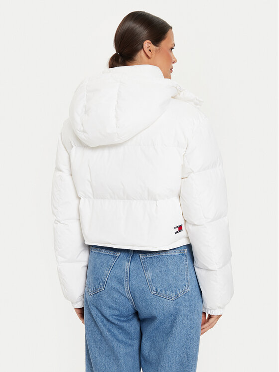 Tommy Jeans Tommy Jeans Vatovaná bunda Alaska DW0DW18609 Bílá Cropped Fit