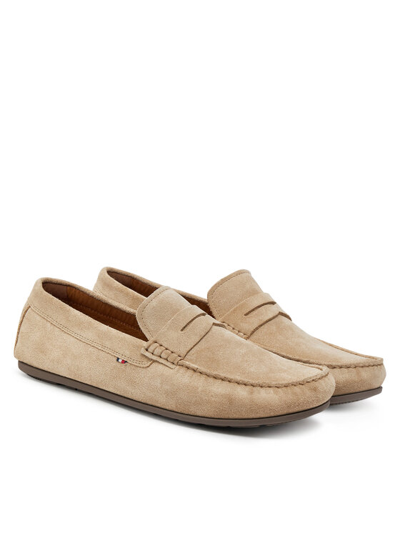 Tommy Hilfiger Tommy Hilfiger Mokasyny Casual Hilfiger Suede Driver FM0FM04998 Beżowy