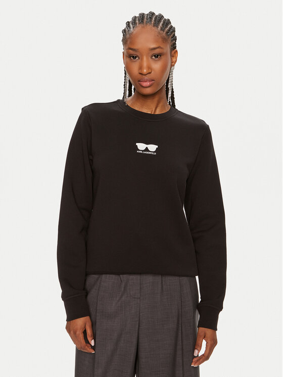KARL LAGERFELD KARL LAGERFELD Μπλούζα 245W1813 Μαύρο Regular Fit