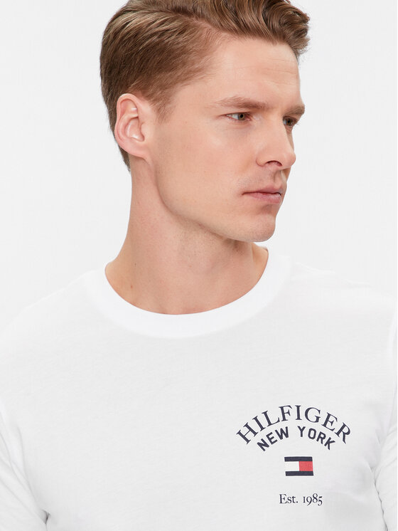 Tommy Hilfiger Tommy Hilfiger Hosszú ujjú Arch Varsity MW0MW34252 Fehér Regular Fit